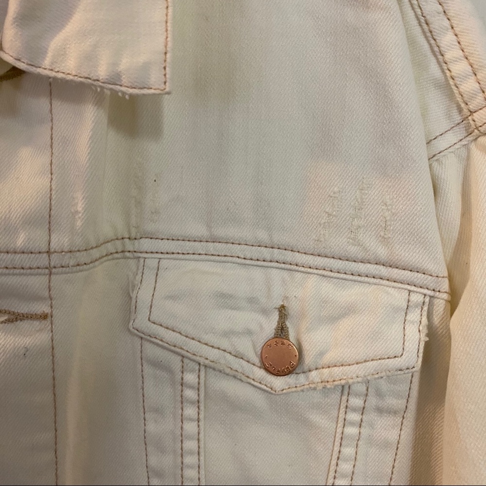 Oversized Free People Jean Jacket in White